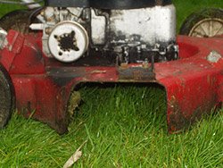 that's where the blade spins round on the old machine - don't try this at home!